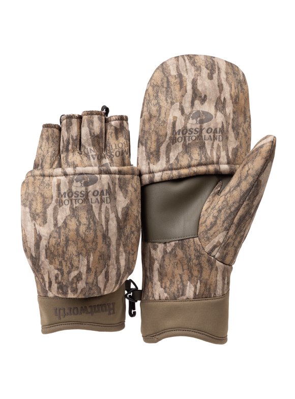 Hunworth Men's Scout Heat Boost™ Lined, Hunting Pop Top Glove (Mossy Oak Bottomland) – Size M/L