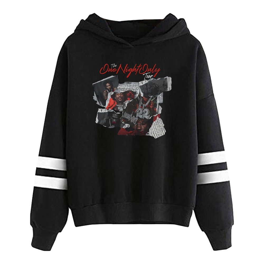 Hunxho Rapper The One Night Only Tour Hoodie Pocketless Parallel Bars Sleeve Women Men Streetwear Tops