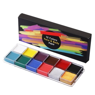 Hunyinhhh Oil Based Face Body Painting Large Deep Pan Paste Painting Dark Brown Bald Cap Sfx Makeup Kit Makeup Practice Face Face Paint Stencil Neon Light Face Body Crayons Light Blue Fabric Paint