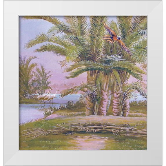 Hunziker, Steve 12x12 White Modern Wood Framed Museum Art Print Titled - Tranquil Tropics I