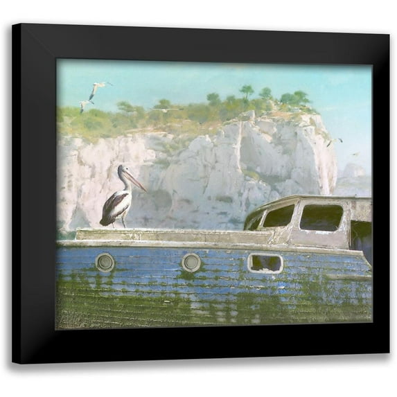 Hunziker, Steve 14x12 Black Modern Framed Museum Art Print Titled - Green Ocean III