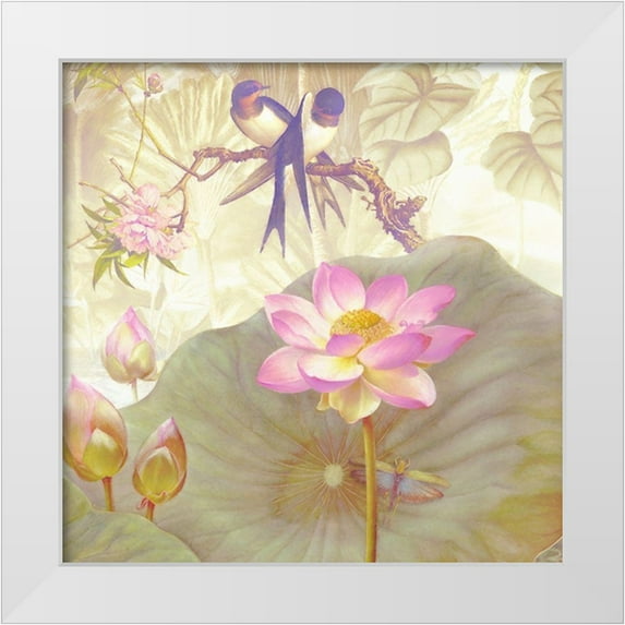 Hunziker, Steve 15x15 White Modern Wood Framed Museum Art Print Titled - Lotus Sanctuary IV