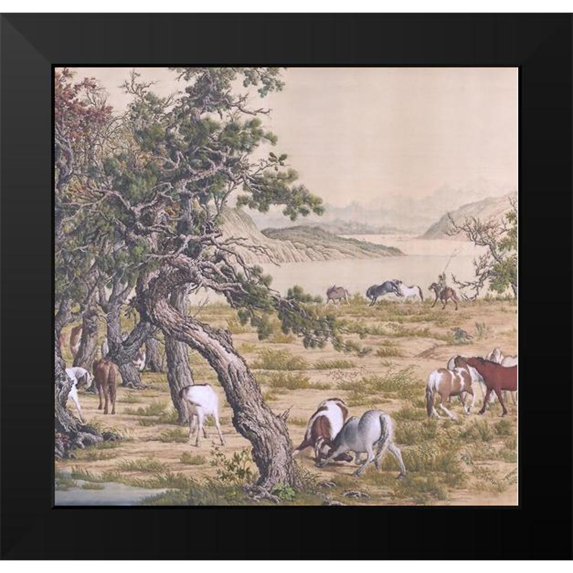 Hunziker, Steve 16x15 Black Modern Framed Museum Art Print Titled - Celestial Equine-Triptych II