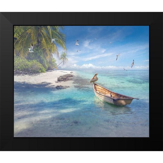 Hunziker, Steve 17x15 Black Modern Framed Museum Art Print Titled - Tropical Shangrila II