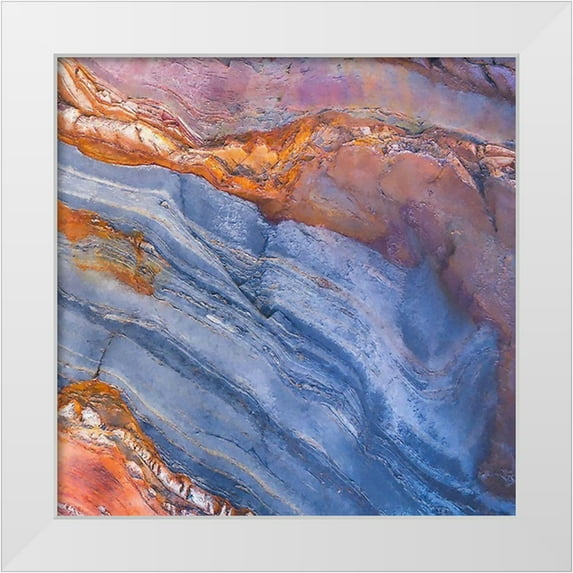 Hunziker, Steve 20x20 White Modern Wood Framed Museum Art Print Titled - Craquelure IV