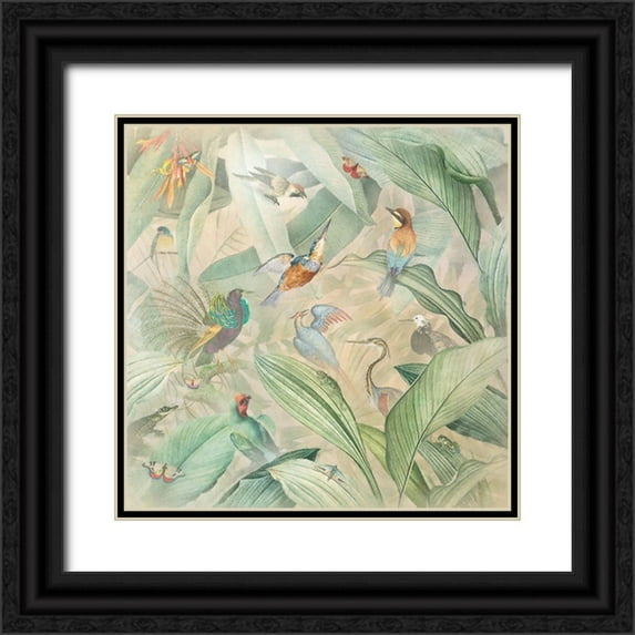 Hunziker, Steve 26x26 Black Ornate Wood Framed with Double Matting Museum Art Print Titled - Vintage Tropics III