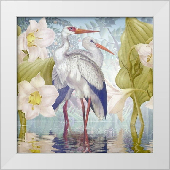 Hunziker, Steve 26x26 White Modern Wood Framed Museum Art Print Titled - Water Walkers III