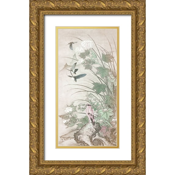 Hunziker, Steve 9x14 Gold Ornate Wood Framed with Double Matting Museum Art Print Titled - Chinoiserie III