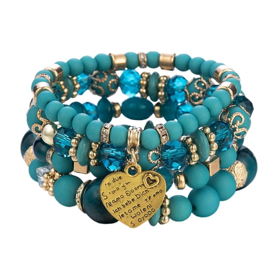 Huonawei Crystal Frosted Beads Bracelets Korean Style Friendship Bracelets Multi-Layer Women's Gift