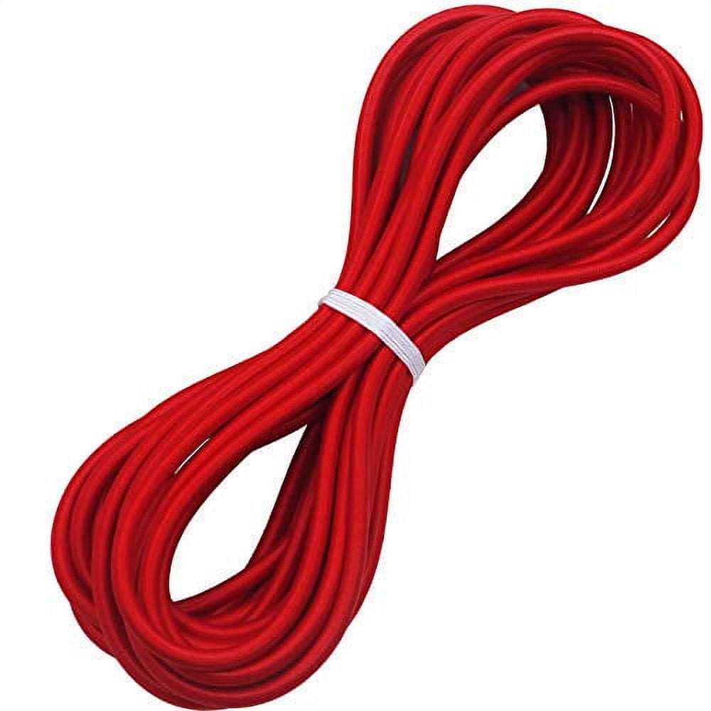 Huouo 1/4 Elastic Bungee Shock Cords, 25 Feet Marine Grade Kayak Heavy  Stretch String Rope & Tie Down Trailer Straps for DIY Projects Red 