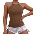thumbnail image 1 of Huowey 2025 2PCS Womens Tankini Swimsuits Tankini Bathing Suit Tops With Shorts Swimwear Pool Bathing Suit Honeymoon Cruise Trendy Wear, 1 of 8