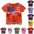 thumbnail image 1 of Huowey 4Th Of July Shirts For Toddler Boys Tops Patriotic Graphic Short Sleeve Crewneck 1776-2026 Celebrate 250 Years Casual Basic Tee Comfortable Fit Independence Day Fashionable Tshirts,3-4 Years, 1 of 4