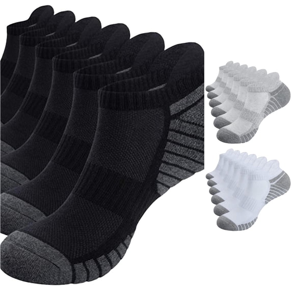 Huowey 6 Pairs Ankle Socks For Women Low Cut Thick Athletic Sports Casual Socks Outdoor Hiking Breathable Stretchy Soft Daily Wear Socks,Black