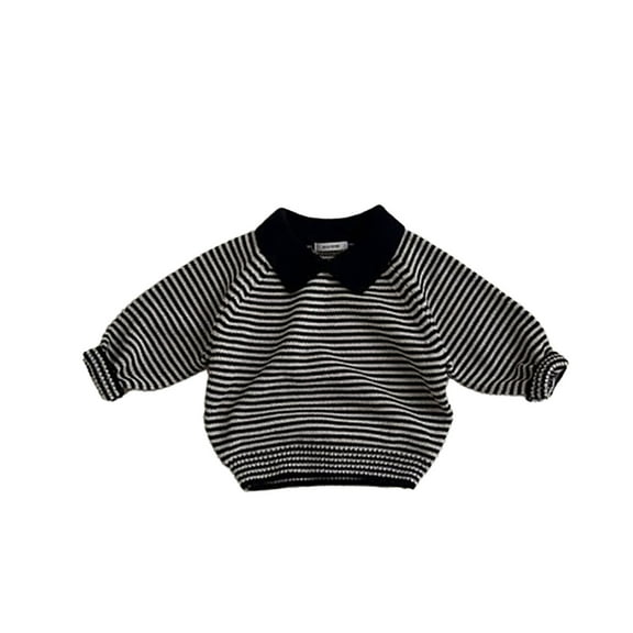 Huowey Baby Autumn Children Soft Striped Lapel Sweater For Children Soft Dailywear, 18-24 Months
