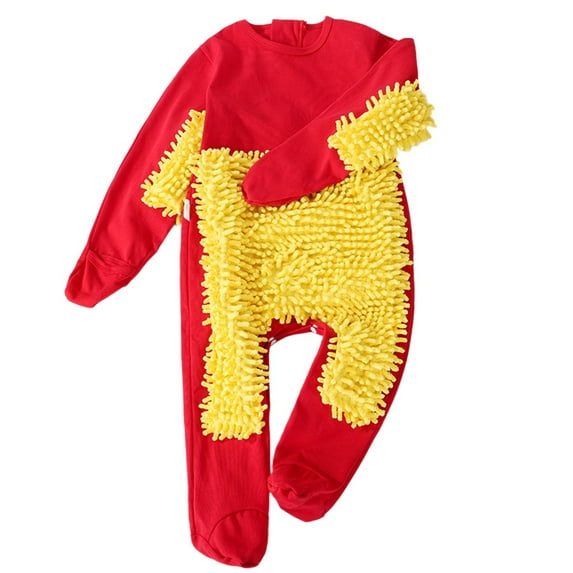 Huowey Baby Bodysuit Long Sleeve Classic Round Neck Romper Think Crawling Floor Cleaning Overall Jumpsuit Cozy Soft Play Outfit Outfit,Red,18-24 Months