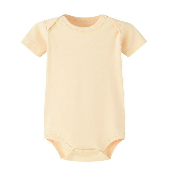 Huowey Baby Boy Girl Easter Outfit Romper One-Piece Short Sleeve Cute Letter Bunny Print Crewneck Jumpsuit Shirt Spring Summer Breathable Cozy Soft Clothes,Beige,9-12 Months