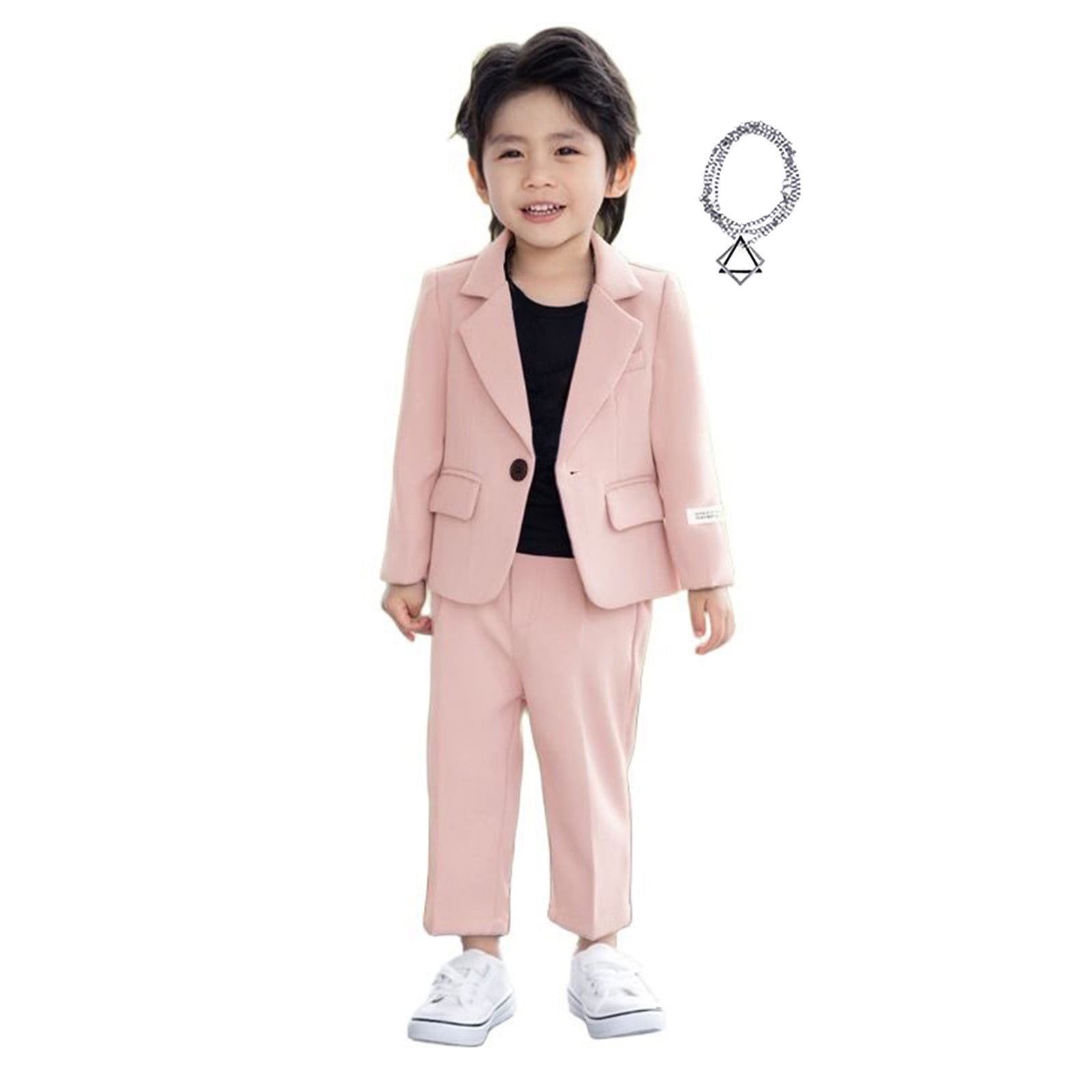 Little Boys' Tuxedo Tail Suit Set - Black Formal Outfit With Vest, Bow Tie & Striped Pants, Size 6