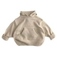 thumbnail image 1 of Huowey Baby Boys and Girls Retro Casual Hooded Sweater Children's Fashion Warm Sweater, 1 of 2