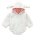 thumbnail image 1 of Huowey Baby Girls Autumn Winter Long Sleeve Rabbit Ears Hooded Romper Bodysuits Birthday Dailywear, 9-12 Months, 1 of 3