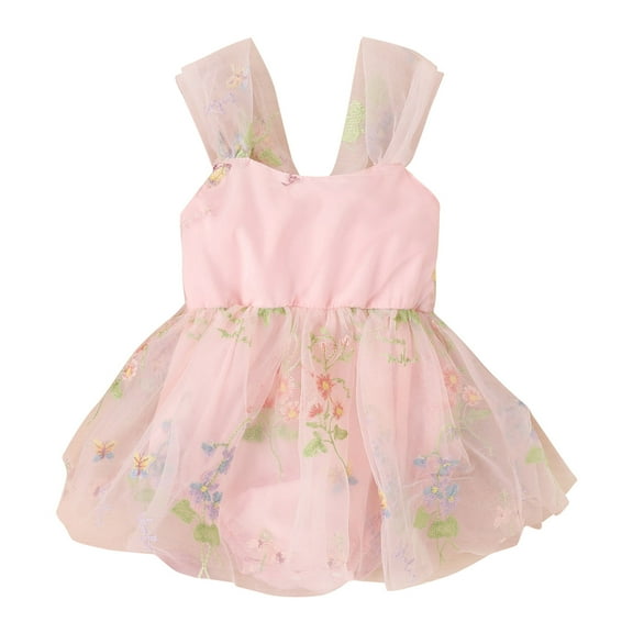 Huowey Baby Girls Sleeveless Floral Embroider Tulle Backless Romper Bodysuits Stylish Dailywear, 3-6 Months