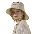 thumbnail image 1 of Huowey Baby Girls Sun Hats Upf 50+ Protection Hat Wide Brim Beach Hats With Adjustable Chin Strap Sun Caps,Beige,One Size, 1 of 6