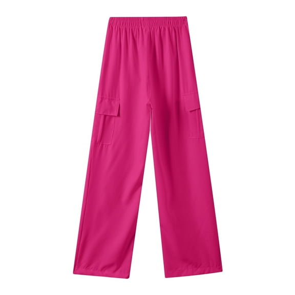 Huowey Baby Girls Wide Leg Pants Children Pants Ice Silk Overalls Summer Pants Soft Dailywear, 8-9 Years