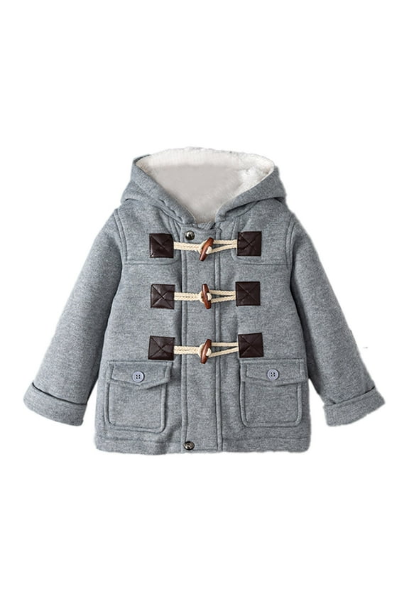 Baby Hooded Jacket Outerwear Duffle Zipper Winter Coat Birthday Dailywear, 6-12 Months