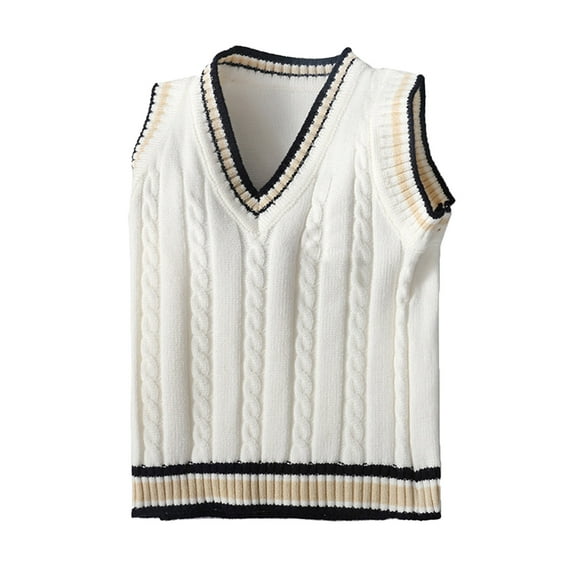 Huowey Baby Kids Boys Girls V-Neck Vest Sweater Sleeveless Warm Knitted Pullover Knitwear Tops Stylish Dailywear, 3-4 Years