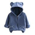 thumbnail image 1 of Huowey Baby Kids Jacket Fall Winter Full Zip Fuzzy Coat Outwear Soft Dailywear, 3-4 Years, 1 of 3
