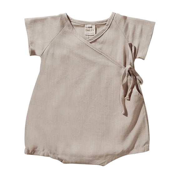 Huowey Baby Kimono Robe Linen Yarn Robe Baby Solid Color Romper Japanese Pajamas Versatile Pjs, 18-24 Months