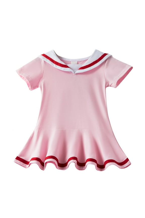 Baby Little Girls Nautical Sailor Dress Summer Cute Pleated Skirt Toddler Kids Playwear Dresses Stylish Dailywear, 2-3 Years