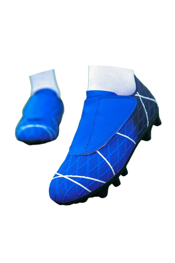 Baby Shoes Football Training Shoes Soccer Game Leather Firm Ground And Turf Athletic Outdoor Shoe,Blue2,7-8Y