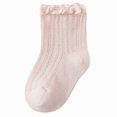 thumbnail image 1 of Huowey Baby Socks Ruffle Socks Girls Frilly Dress Socks Baby Summer Mesh Solid Newborn Crew Socks,Pink,1-3 Years, 1 of 2