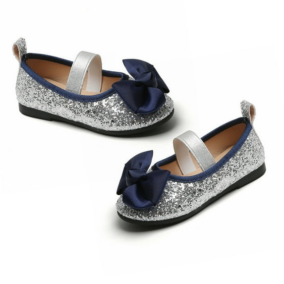 Huowey Baby Soft Bottom Girls Princess Shoes With Bow With Sequins Toddler Shoes-15 Months To 6 Years Butterfly Knot Birthday Footwear, 3-3.5 Years