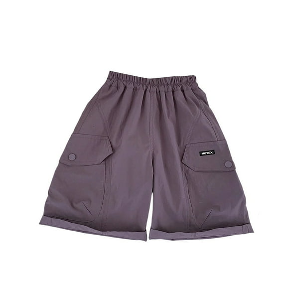 Huowey Baby Summer Children (both Boys Girls) Loose Waistband Pants With Wide Pockets Five Pocket Pants Work Pants Stylish Dailywear, 5-6 Years