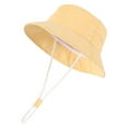 thumbnail image 1 of Huowey Baby Sun Hats Sun Protection Upf50+ Bucket Hat Wide Brim Adjustable Bucket Summer Beach Play Fishing Hat,Yellow,6-12 Months, 1 of 2