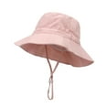 thumbnail image 1 of Huowey Baby Sun Hats Swim Beach Pool Hat Kids Upf 50+ Wide Brim Chin Strap Summer Play Adjustable Outdoor Bucket Hats,Pink,S, 1 of 4