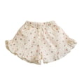 thumbnail image 1 of Huowey Baby Toddler Girls Summer Shorts Fashion Ruffled Floral Print Elastic Waist Soft Breathable A-Line Wide Leg Playwear Casual Lightweight Short Pants Bottoms Dailywear,Beige,18-24 Months, 1 of 2