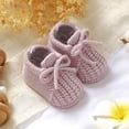 thumbnail image 1 of Huowey Baby Toddler Walking Shoes Solid Color Lace Up Knitted Soft Sole Booties Indoor Outdoor Breathable Cozy Crochet Crib Slippers Fashionable Slipper Casual Sneaker,Pink,9-12 Months, 1 of 5