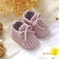 thumbnail image 1 of Huowey Baby Toddler Walking Shoes Solid Color Lace Up Knitted Soft Sole Booties Indoor Outdoor Breathable Cozy Crochet Crib Fashionable Casual Sneaker,Pink,9-12 Months, 1 of 5