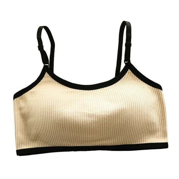 Huowey Back Double Mesh Bras for Girls Teen Girls Sports Bras Comfort Soft Solid Color Bras