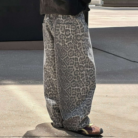 Huowey Big Boys Cargo Pants Straight Leg Jeans Fashion Color Comfortable Casual Denim Trousers Elastic Waist Loose Fit For Big Boys Track Pants Streetwear,Khaki,7-8 Years