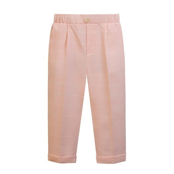 Huowey Big Boys Pants Solid Color Suit Pants Wide Leg Lattice School Uniform Trousers Big Boys Casual Flat Front Dress Pants With Pocket Streetwear,Pink,10-11 Years
