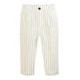 thumbnail image 1 of Huowey Big Boys Pants Solid Color Suit Pants Wide Leg Striped School Uniform Trousers Big Boys Casual Flat Front Dress Pants With Pocket Streetwear,White,10-11 Years, 1 of 2