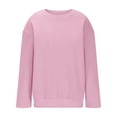 thumbnail image 1 of Huowey Big Girls Sweatshirt Classic Crewneck Top Shirt Long Sleeve Pullover Casual Solid Color Loose Relaxed Fit Winter Warm Bottom Blouse Tee Tops Streetwear, 1 of 7