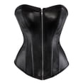thumbnail image 1 of Huowey Black Renaissance Corset Tops For Women Halloween Costumes Zip Front Steampunk Victorian Lace Up Bustier Cosplay Party Clothes,XXXXL, 1 of 2