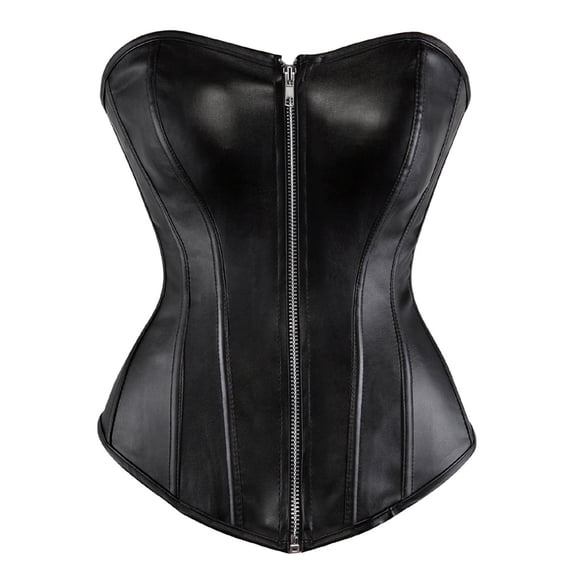 Huowey Black Renaissance Corset Tops For Women Halloween Costumes Zip Front Steampunk Victorian Lace Up Bustier Cosplay Party Clothes,XXXXL