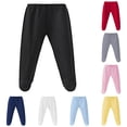 thumbnail image 1 of Huowey Boys Baby Pants High Waist Solid Color Wide Leg Comfort Full Coverage Sleep Wear Elastic Waistband Footed Trousers Unisex Soft Pull On Bottoms Summer Casual Dailywear,Black,9-12 Months, 1 of 4
