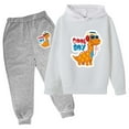 thumbnail image 1 of Huowey Boys Children'S Spring Tracksuit Hoodie Pullover Popular Letter Print Front Pocket Long Sleeve Sweatshirt And Trousers Casual 2 Piece Sweatsuits Comfort Dailywear,Black,9-10 Years, 1 of 2
