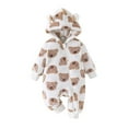thumbnail image 1 of Huowey Boys Fall Jumpsuit Christmas Romper Lovely Animal Print Winter Fuzzy Thick Thermal Bodysuit Long Sleeve Zip Up Hoodies Jumpsuit Soft Comfortable Casual Dailywear,White,6-9 Months, 1 of 4